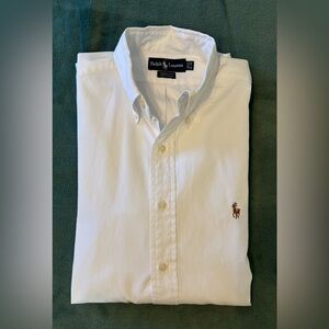 Polo by Ralph Lauren White Button-Down Shirt with Brown Pony Logo